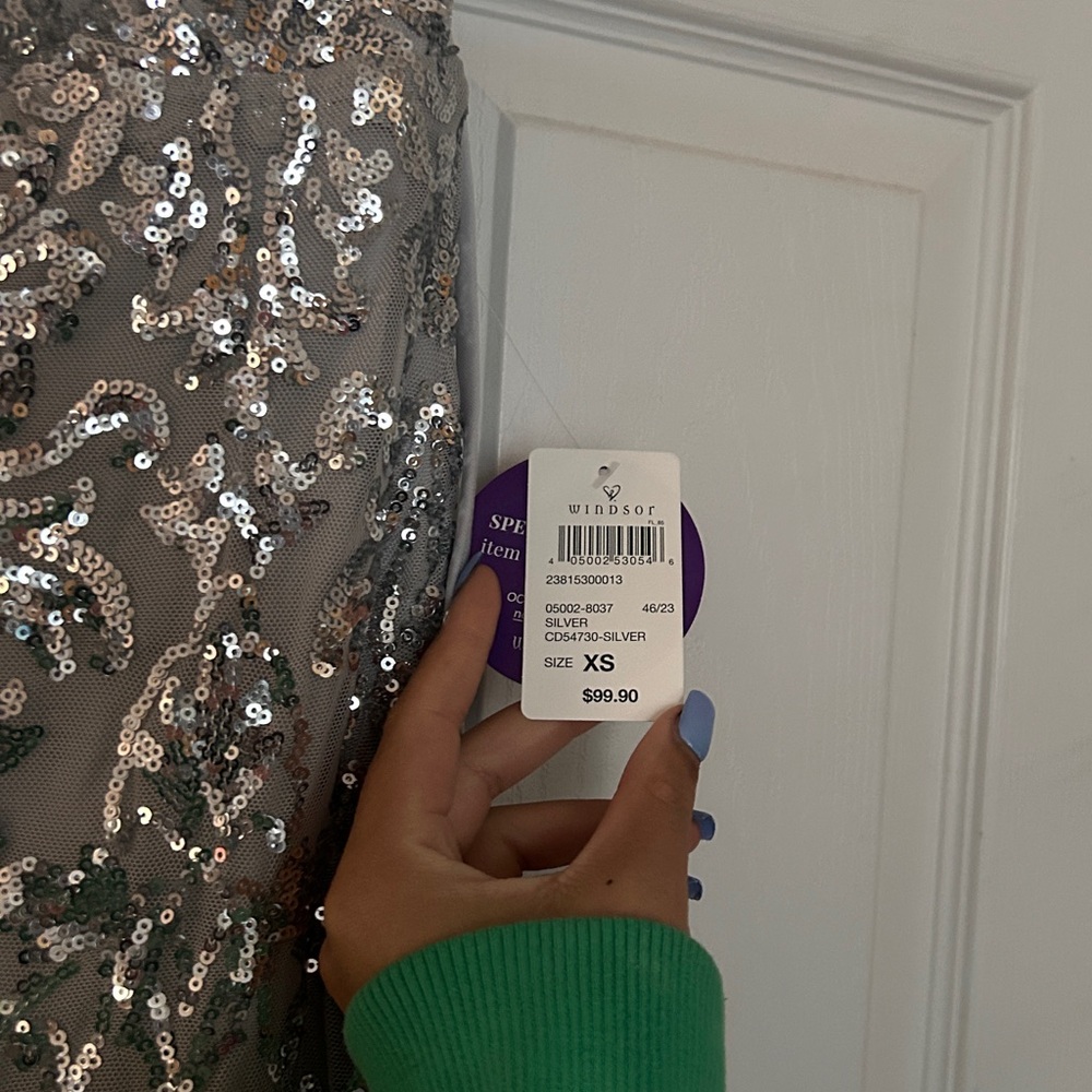 Wildsoft Silver Sequin Dress XS